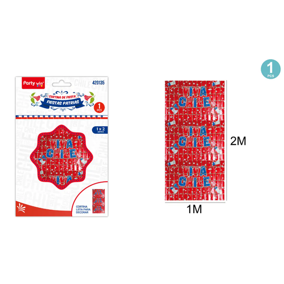 cortina-rojo-viva-chile-1x2m (P) 1