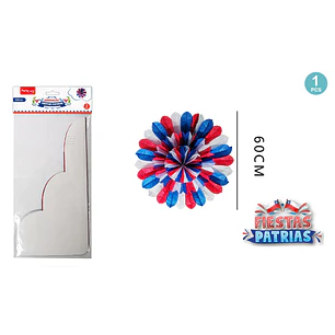 Adorno Fiestas Patrias Flor Tricolor 60Cm