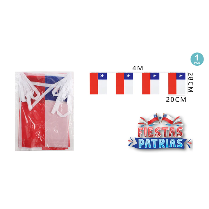 Guirnalda Bandera De Chile 4M 1
