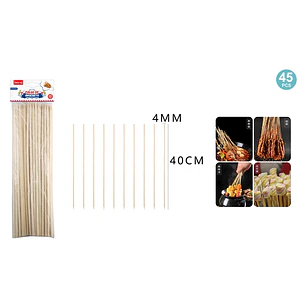 brochetas de bambú 40cmx4mm 45 Unidades (P)
