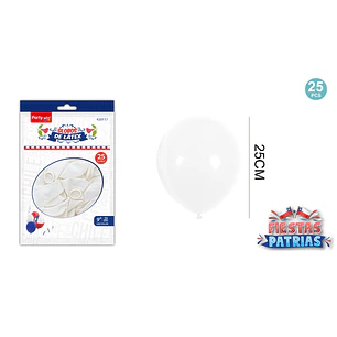Globos Blanco 25Cm 25 Unidades
