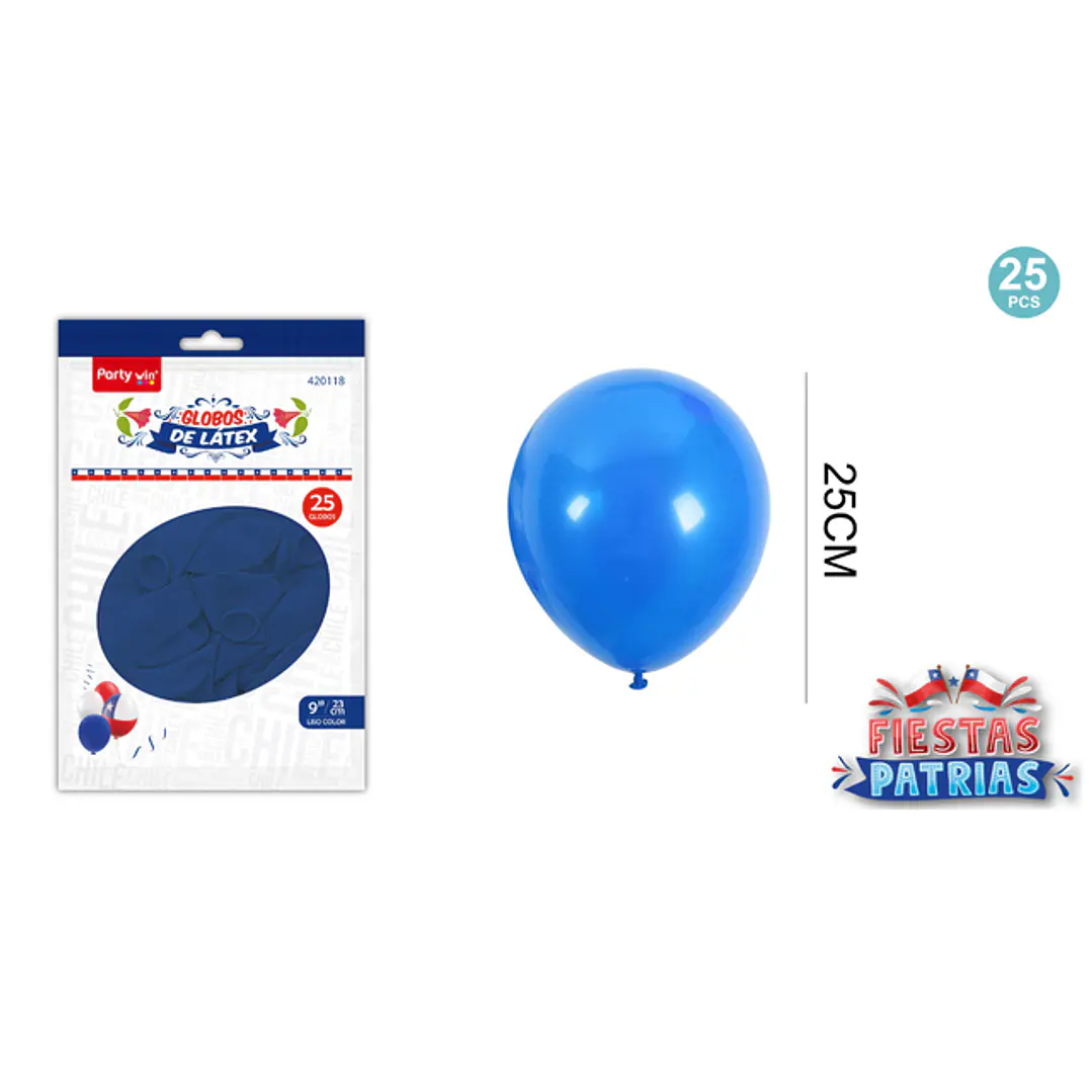 Globos Azul 25Cm 25 Unidades 1