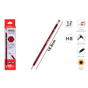 Lapices Grafito Hb/Goma 18.8Cm 12 Unidades