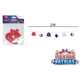 Guirnalda Escudo Viva Chile Fiestas Patrias 2M