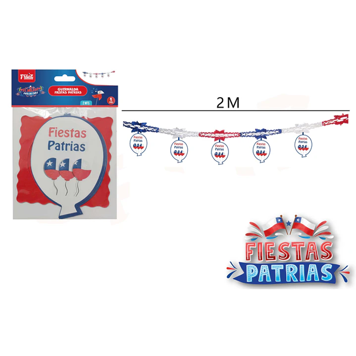 Guirnalda Globos Papel Fiestas Patrias 2M 1
