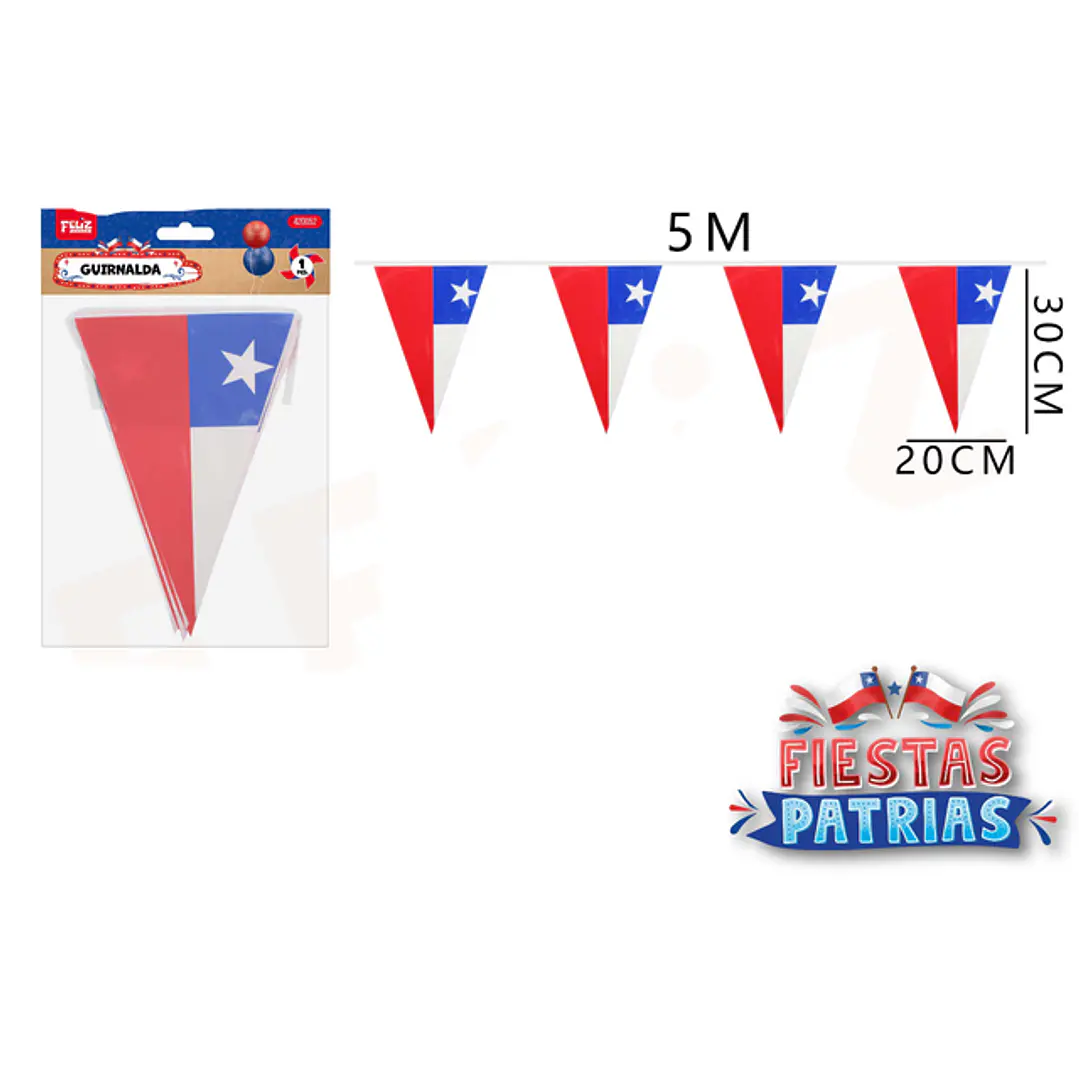 Guirnalda Bandera Triangulo Fiestas Patrias 5M 1