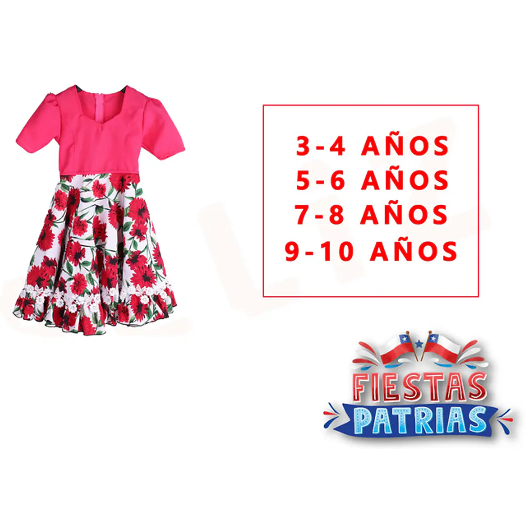 Vestido De Cueca Talla4/6/8/10 1