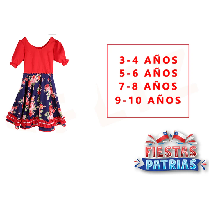 Vestido De Cueca Talla4/6/8/10 1