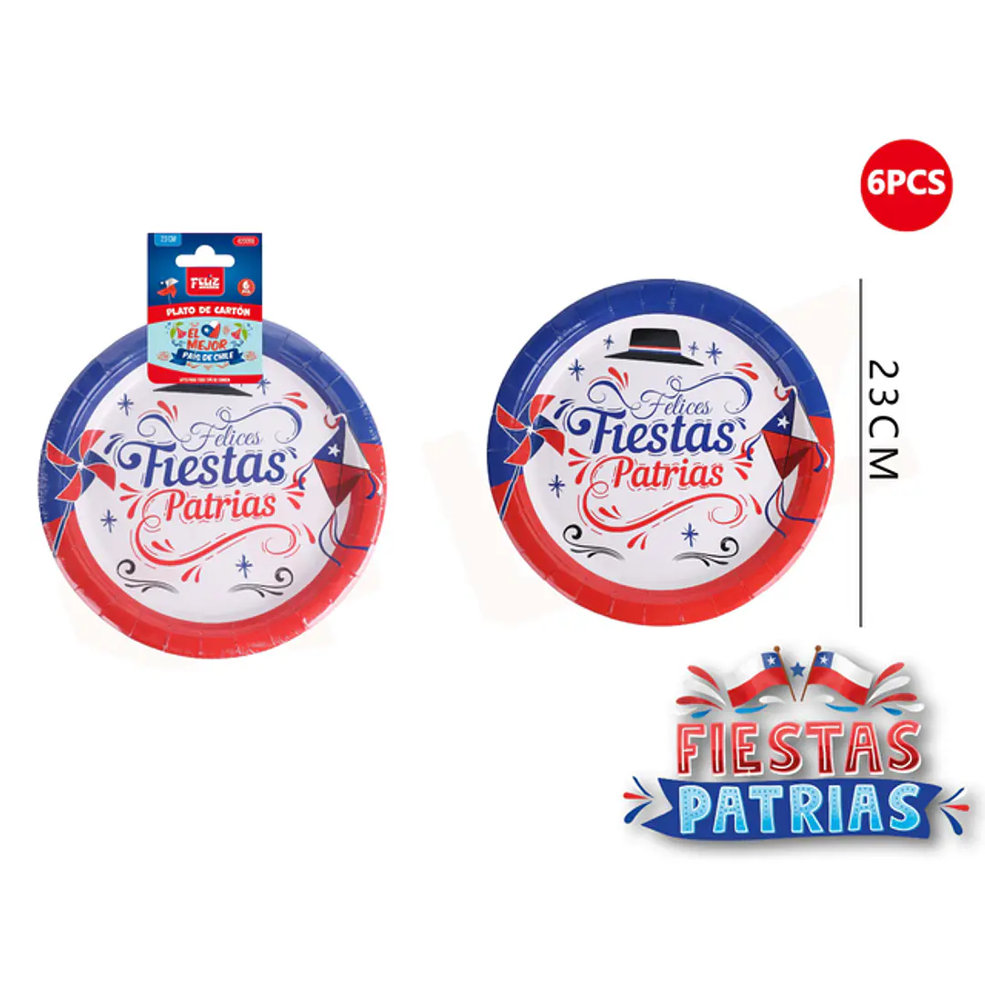 Platos Fiestas Patrias 23Cm 6Pcs 1