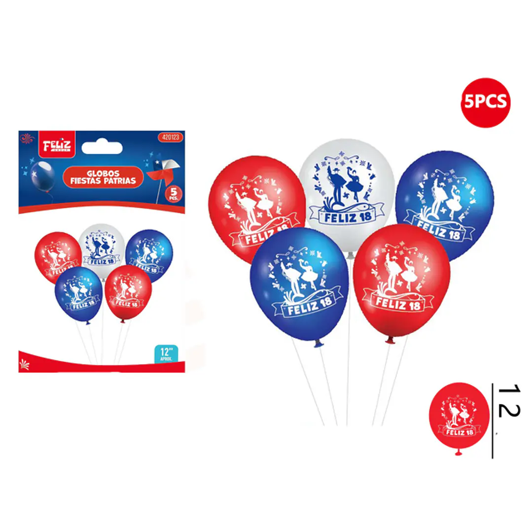 Set Globos Feliz 18 5Pcs 1