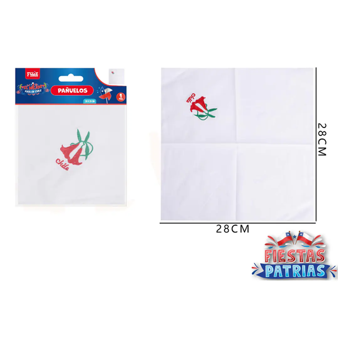 Pañuelo Para Cueca Bordado 28X28Cm 1