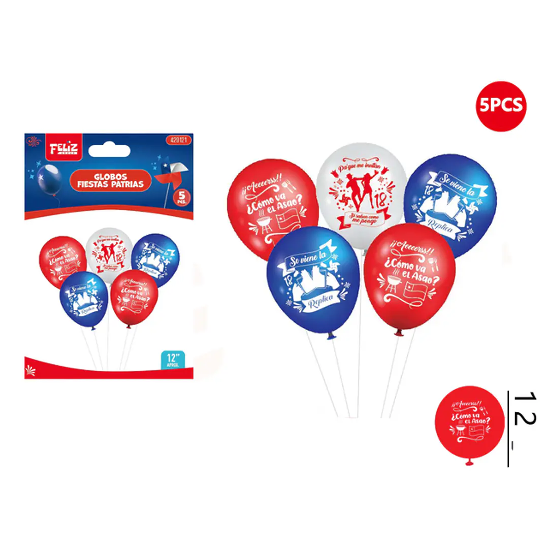 Set Globos Fiestas Patrias 5Pcs 1