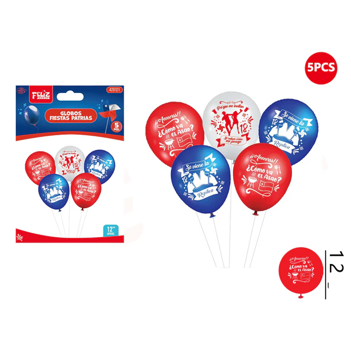 Set Globos Fiestas Patrias 5Pcs 1