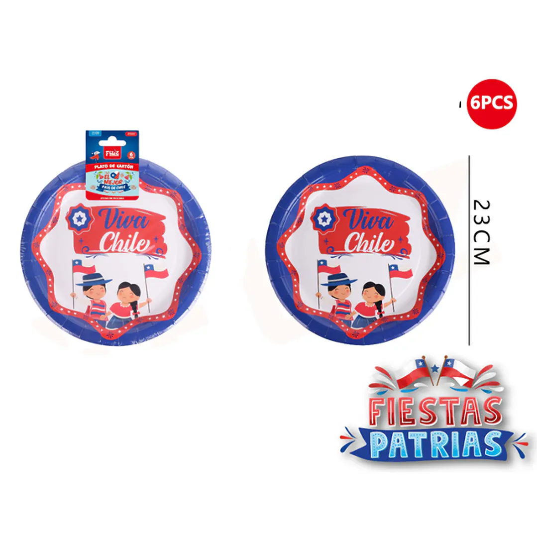 Platos Viva Chile 23Cm 6Pcs 1