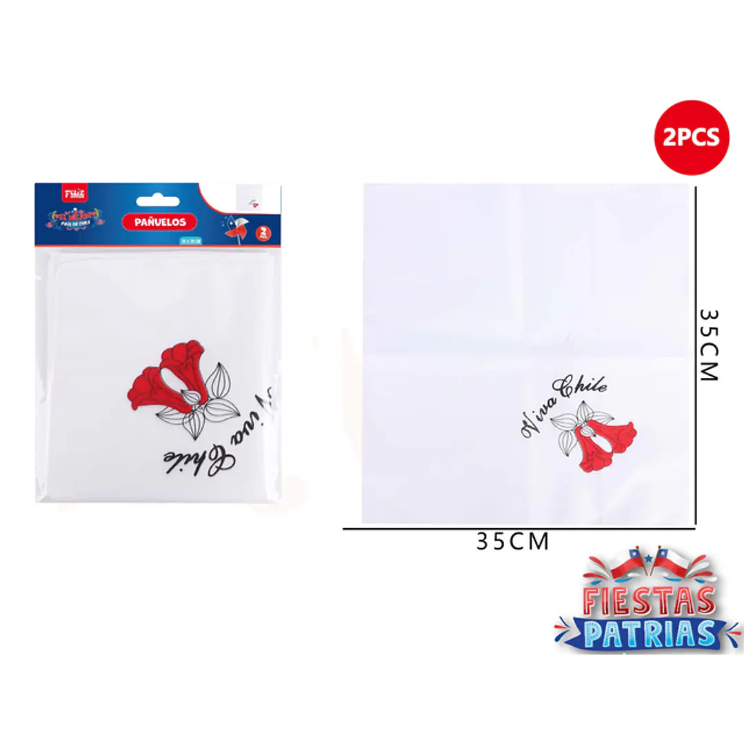 Pañuelo Fiesta Patria 35X35Cm 2Pcs 1