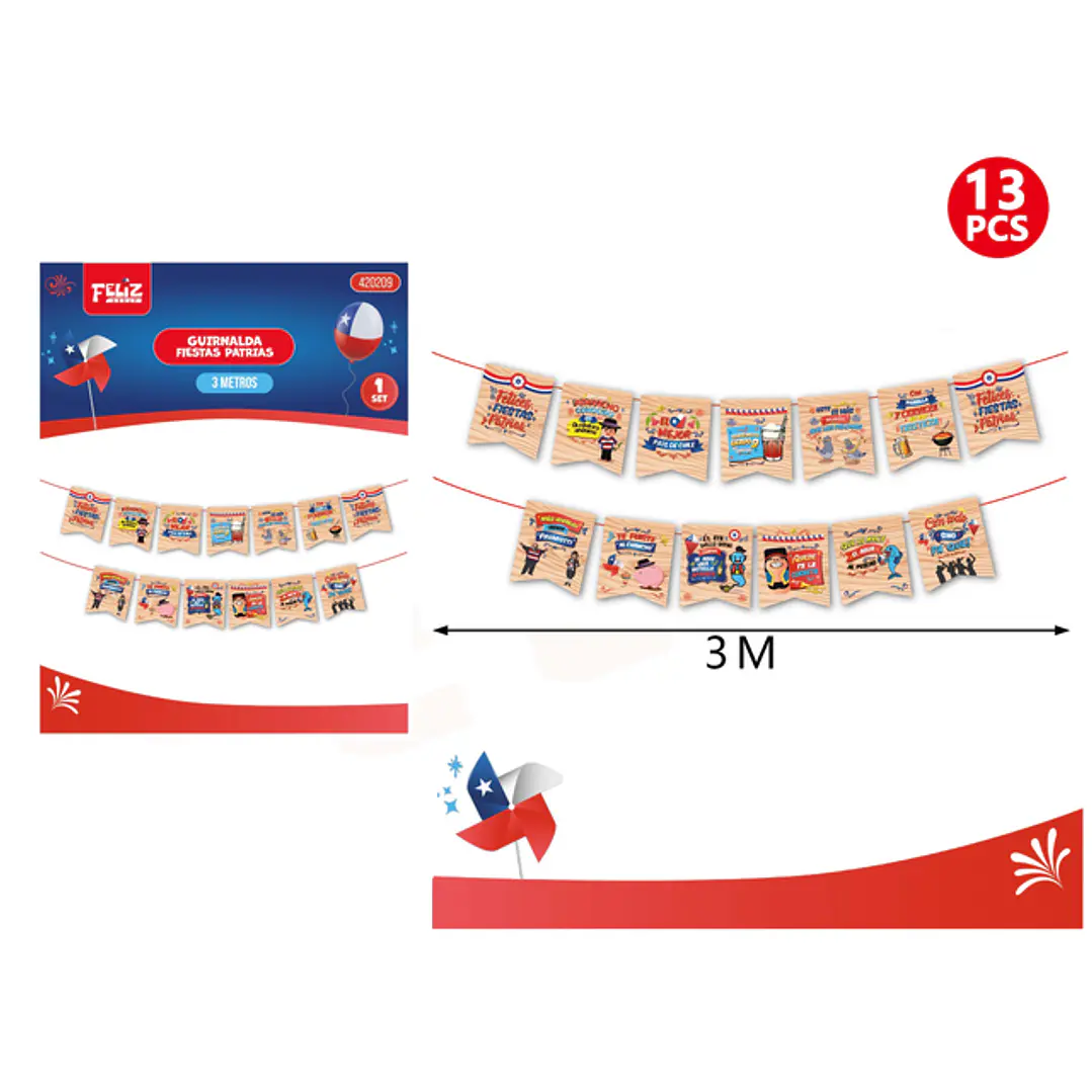 Guirnalda Fiesta Patria 3M 13Pcs 1