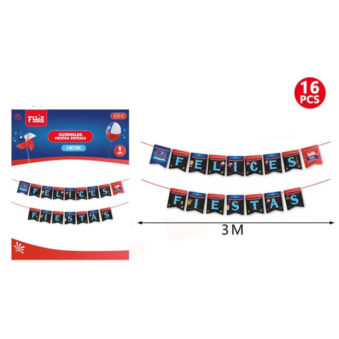 Guirnalda Felices Fiestas 3M 16Pcs 1