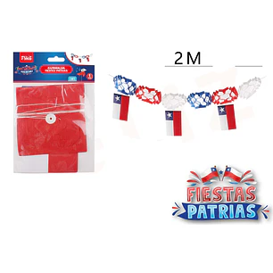 Guirnalda Tricolor Con Bandera Fiestas Patrias 2M