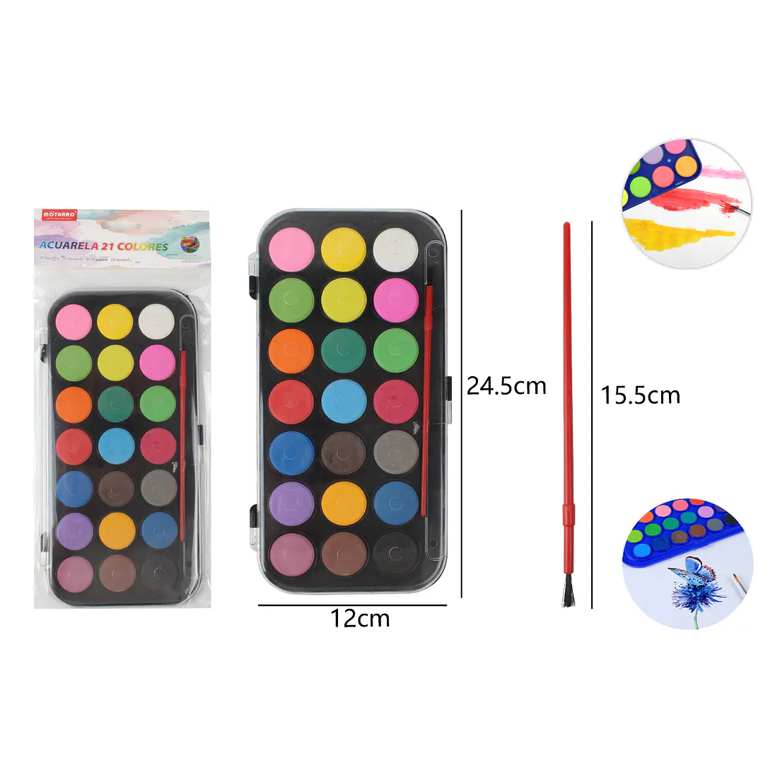Pinturas Acuarela En Paleta 21Colores 1
