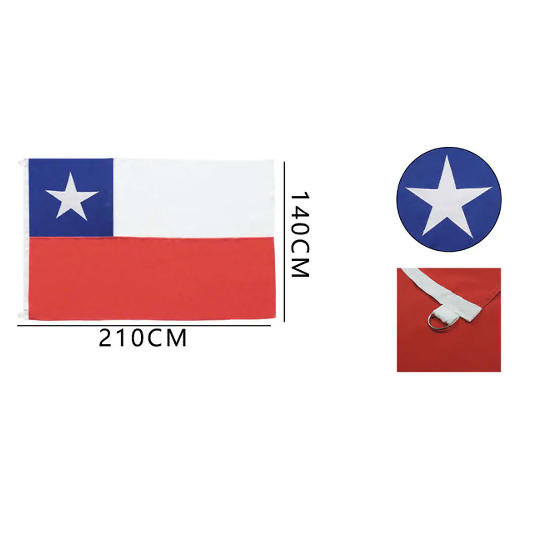 Bandera Chile 210X140Cm (P) 1