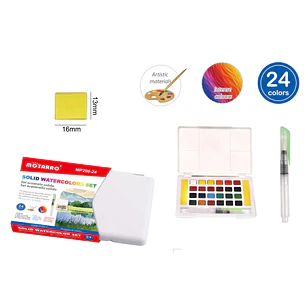 Acuarelas+Pincel Con Deposito 24Colores