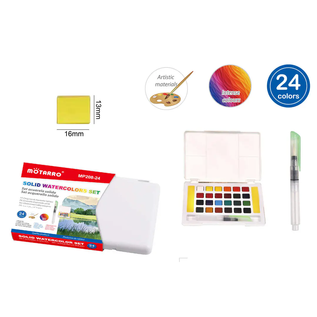 Acuarelas+Pincel Con Deposito 24Colores 1