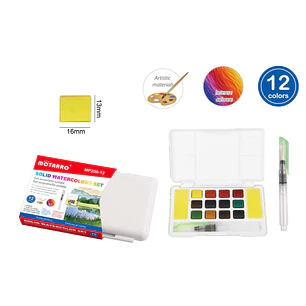 Acuarelas+Pincel Con Deposito 12Colores