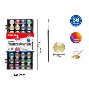 Acuarelas Semisolidas+Pincel 24Colores