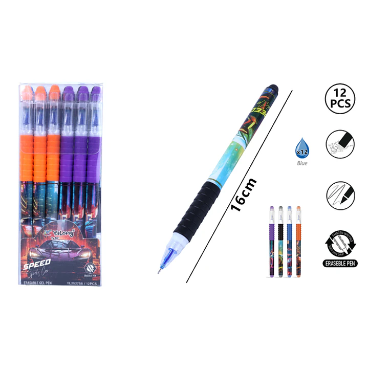 Boligrafos Borrable Azul 16Cm 12Pcs 1