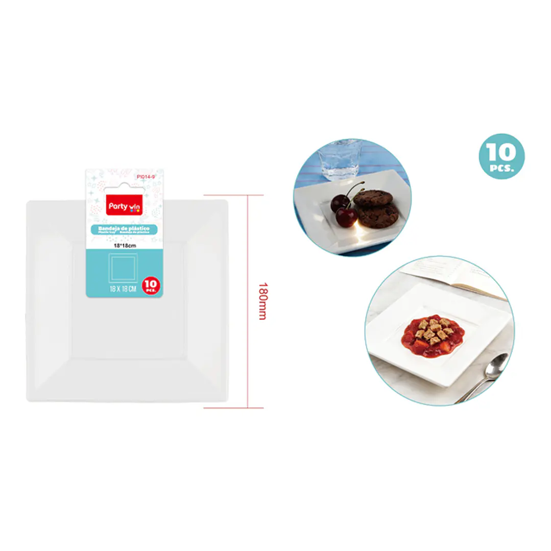 Platos Plastico Blanco 18Cm 10 Unidades 1