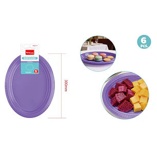 Bandejas Plastico Morado Claro 30X23Cm 6 Unidades
