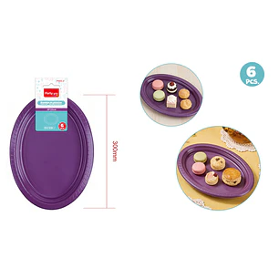 Bandejas Plastico Morado 30X23Cm 6 Unidades