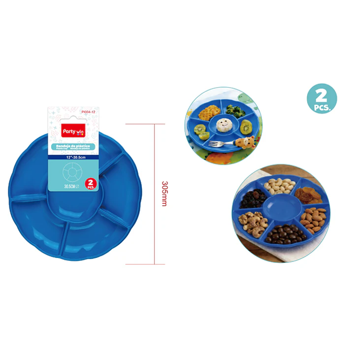 Bandejas Plastico Azul 30.5Cm 2 Unidades 1