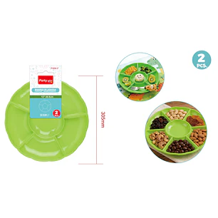 Bandejas Plastico Verde 30.5Cm 2 Unidades