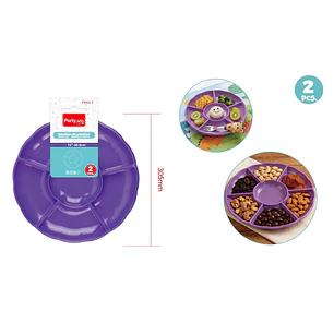 Bandejas Plastico Morado 30.5Cm 2 Unidades