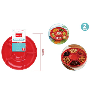 Bandejas Plastico Rojo 30.5Cm 2 Unidades