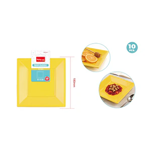 Platos Plastico Amarillo 18Cm 10 Unidades