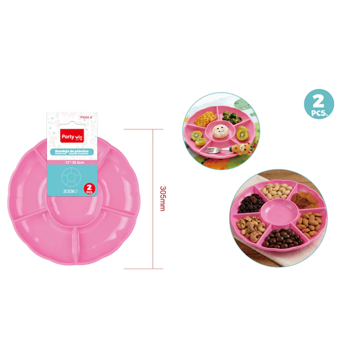 Bandejas Plastico Rosado 30.5Cm 2 Unidades 1