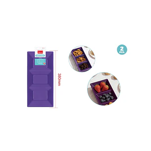 Bandejas Plastico Morado 38X18Cm 2 Unidades