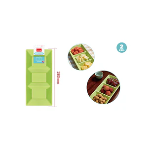 Bandejas Plastico Verde 38X18Cm 2 Unidades