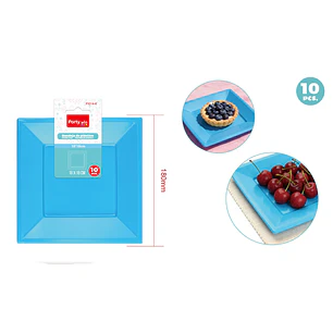 Platos Plastico Celeste 18Cm 10 Unidades