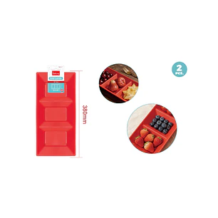Bandejas Plastico Rojo 38X18Cm 2 Unidades