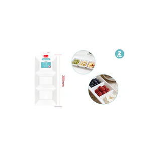 Bandejas Plastico Blanco 38X18Cm 2 Unidades