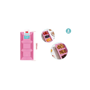 Bandejas Plastico Rosado 38X18Cm 2 Unidades