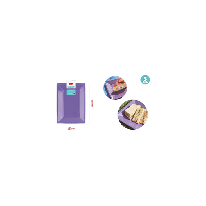 Bandejas Plastico Morado Claro 33X23Cm 3 Unidades 1