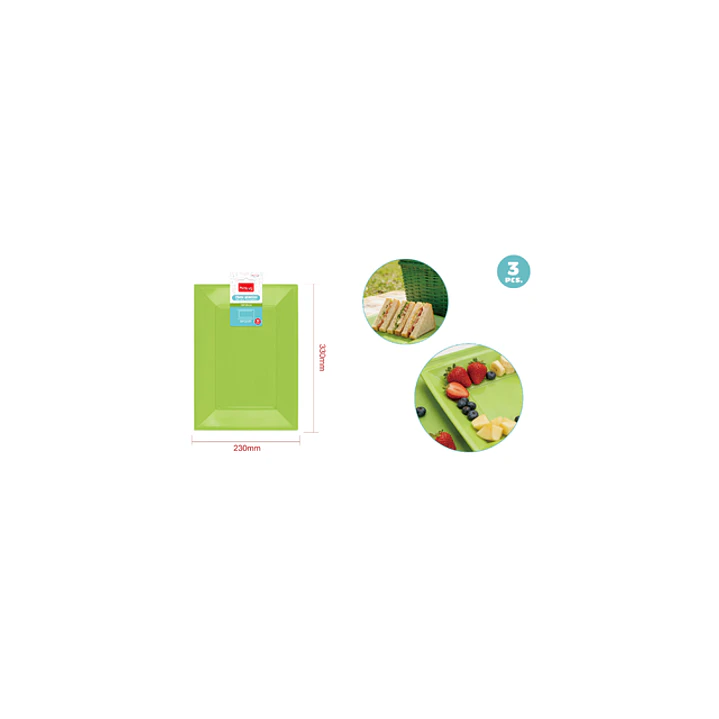 Bandejas Plastico Verde 33X23Cm 3 Unidades 1