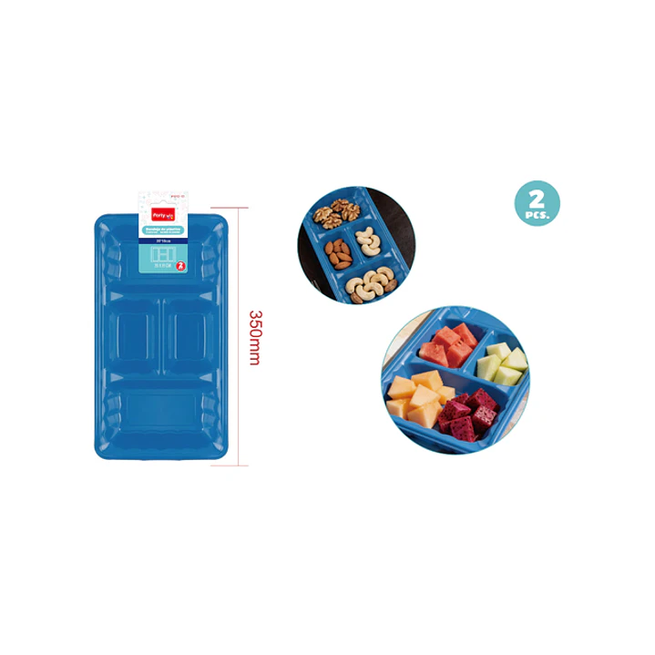Bandejas Plastico Azul 35X18Cm 2 Unidades 1