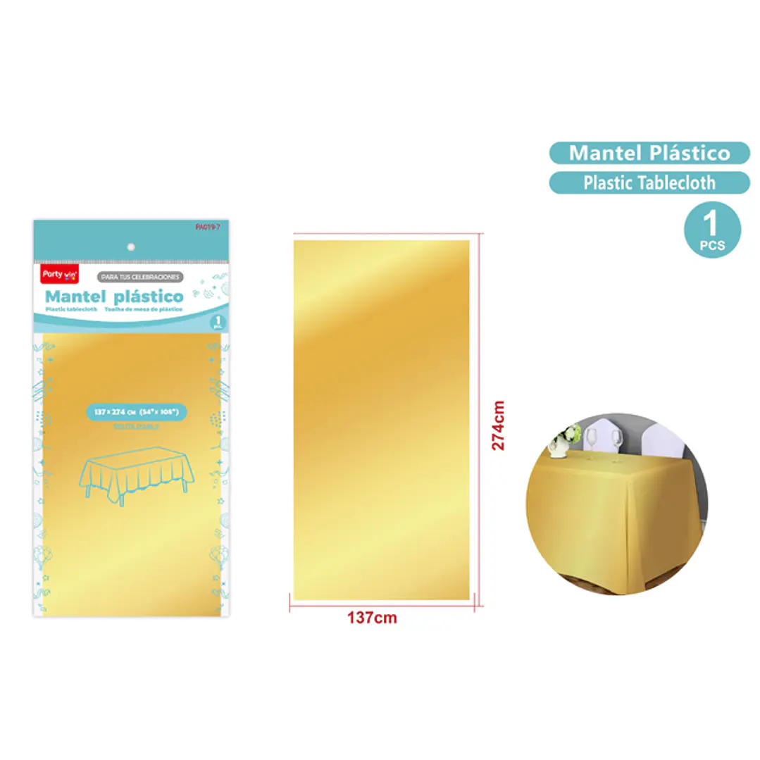 Mantel Metal Mate Dorado 137X274Cm 1