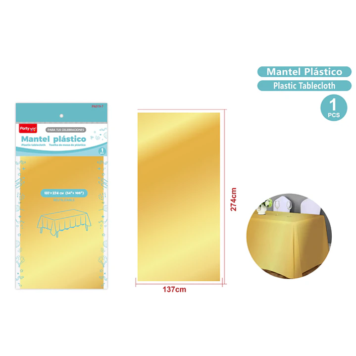 Mantel Metal Mate Dorado 137X274Cm 1