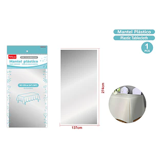Mantel Metal Mate Plateado 137X274Cm